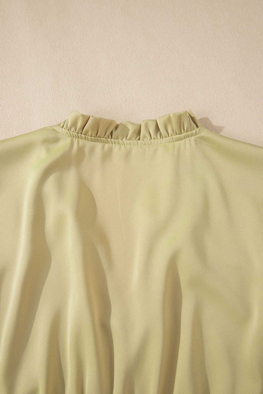 Laurel Green Notched V Neck Puff Sleeve Plus Size Maxi Dress