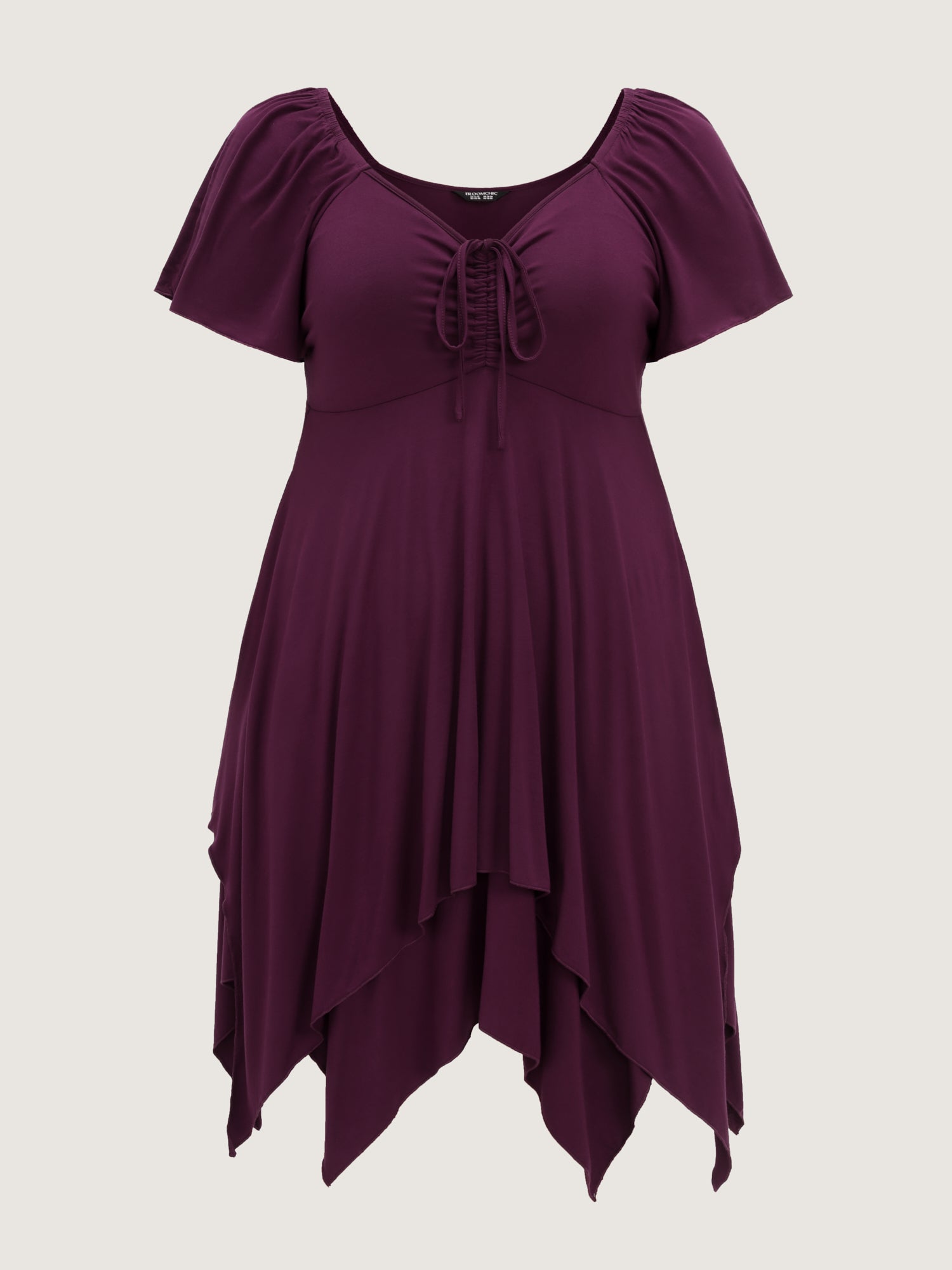 Stretchy Layered Drawstring Midi Dress