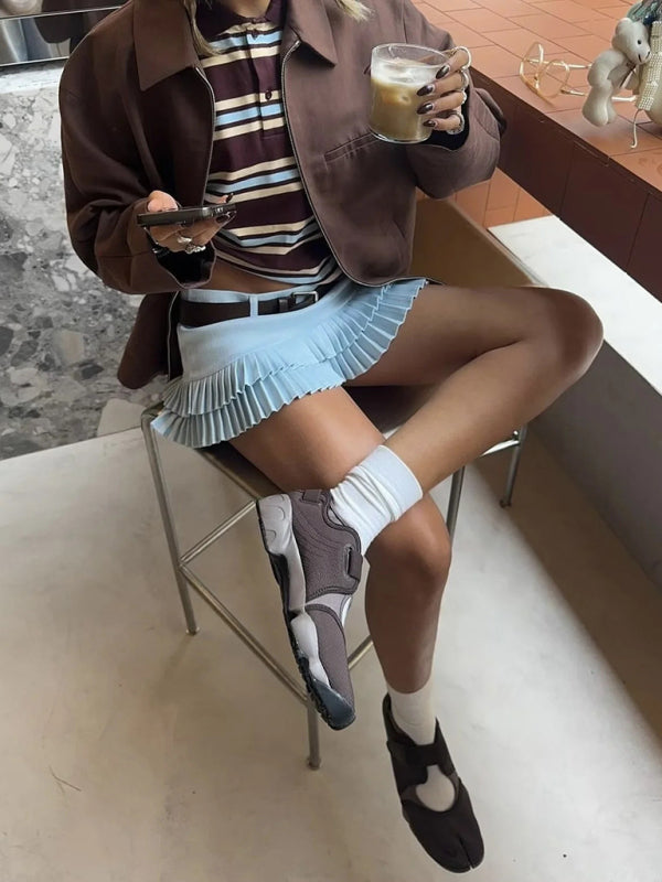 Sweet And Spicy Low Waist Pleated Skirt