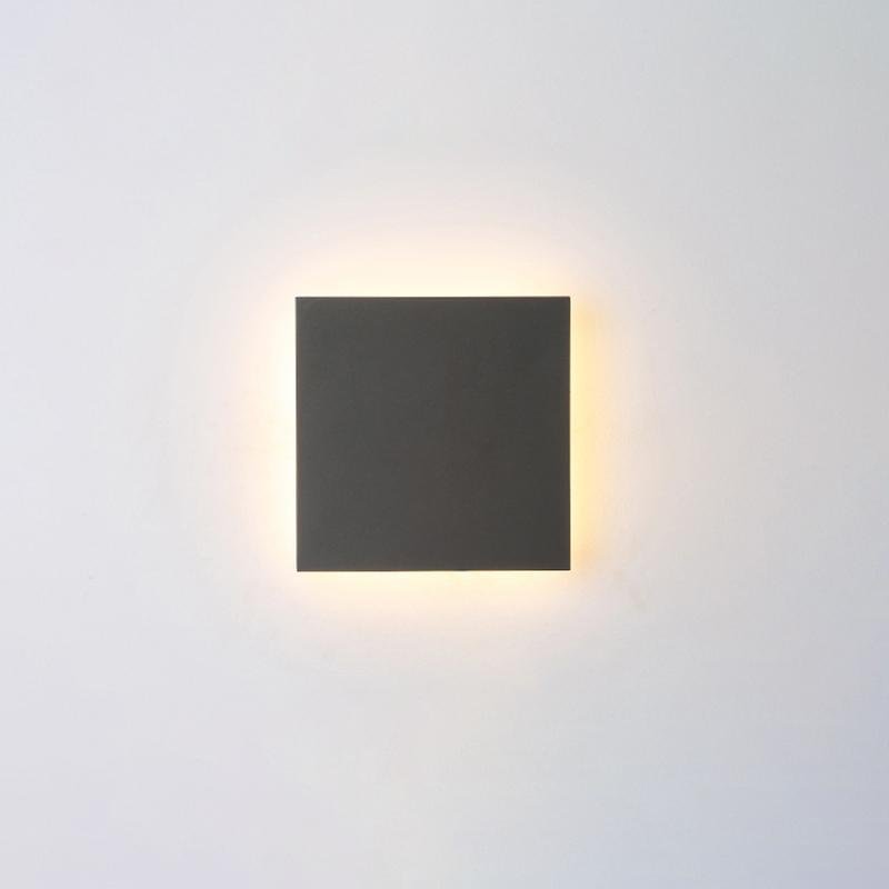 Flat Square Round LED Waterproof Black Modern Outdoor Wall Lights Wall Lamp