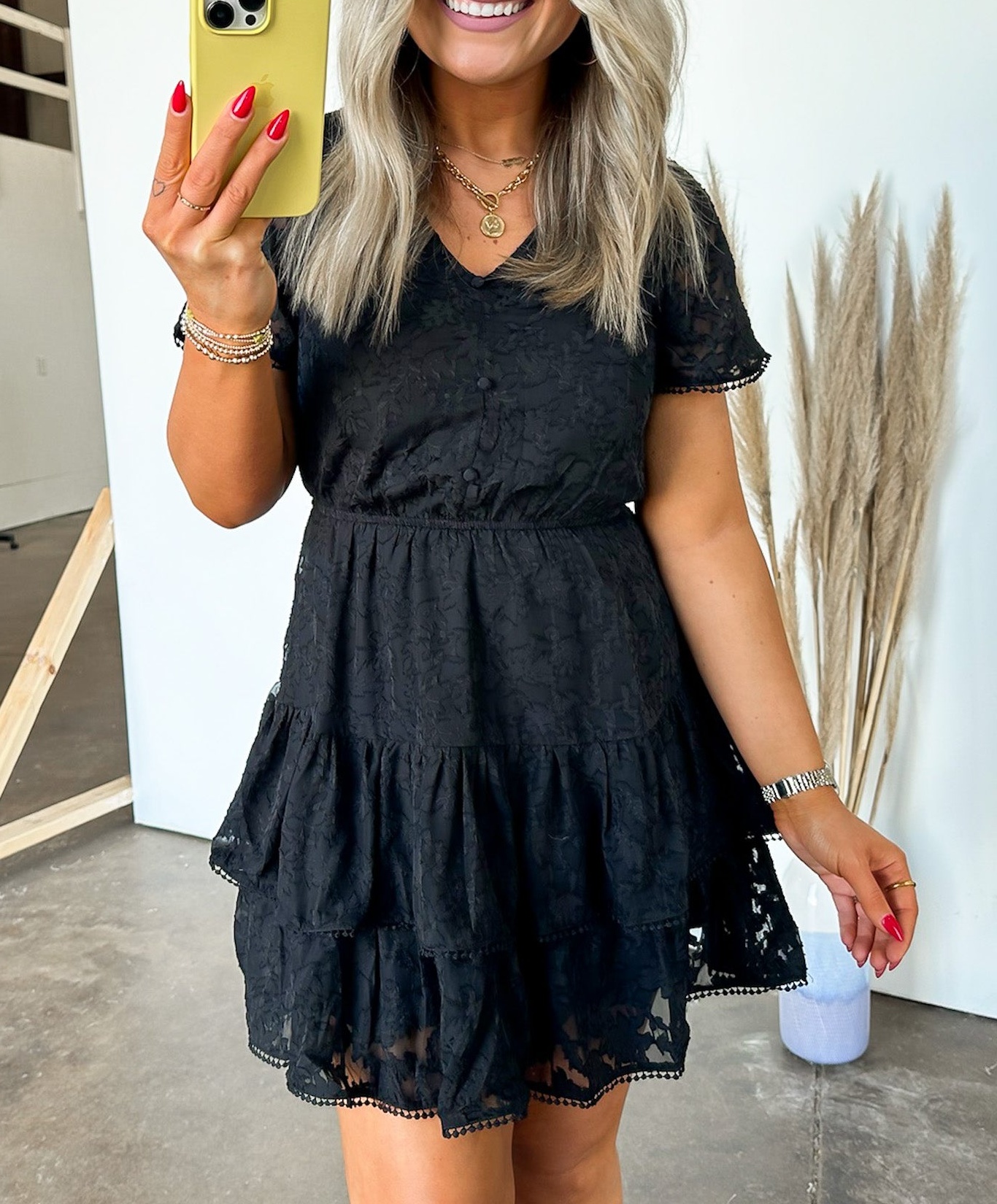 Gorgeous Excellence Lace Tiered Dress