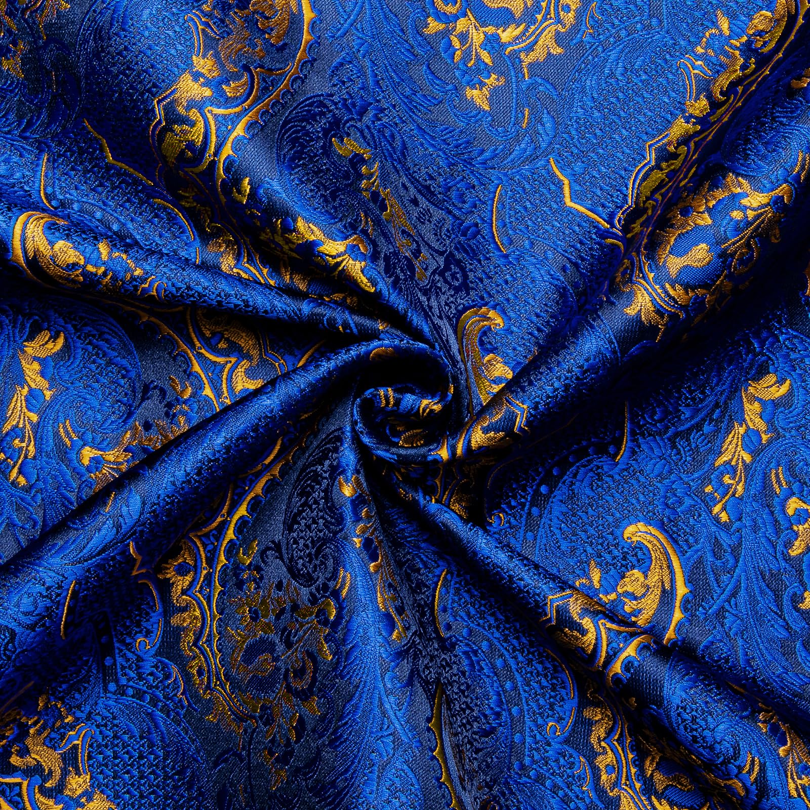 Men's Paisley Dress Shirt Long Sleeve Wrinkle Free Button Down Cowboy Shirts - Gold&blue&paisley