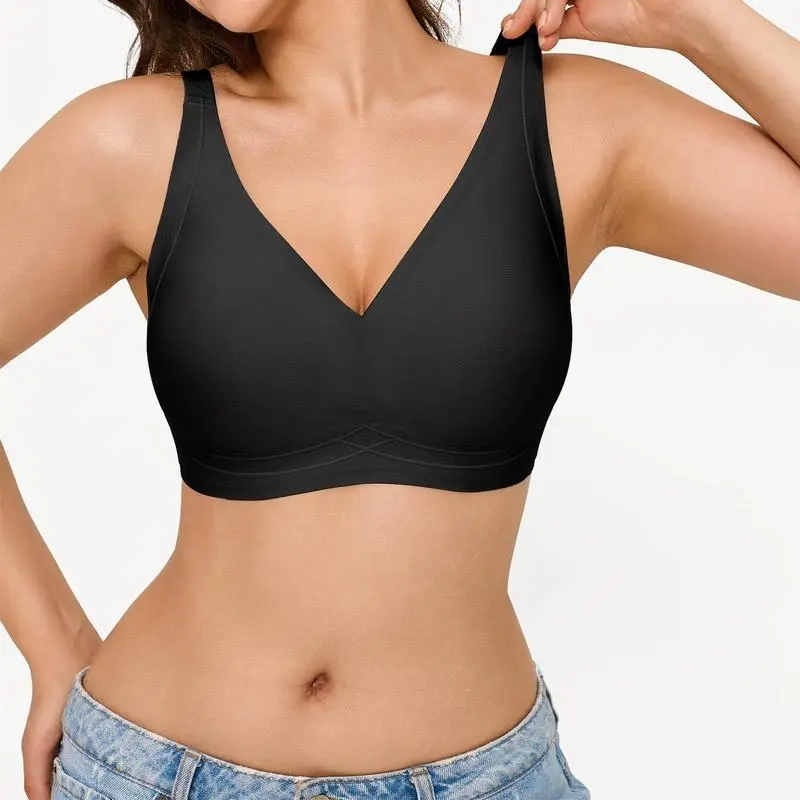Wireless No Underwire Leopard Print Jelly Bra Everyday Comfort Push Up Seamless T-Shirt Bra