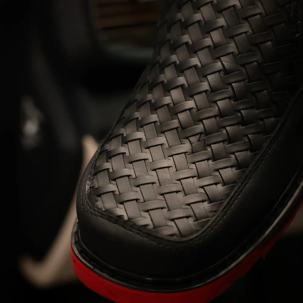 Black Basketweave Cowboy Shoes