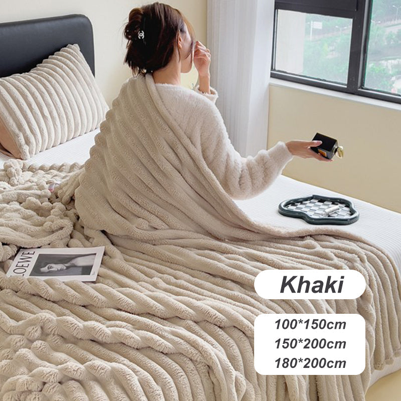 🎁🎁LAST DAY SPECIAL PRICE!🎅Super Soft Fur Ribbed Fleece Throw Blanket⛄🔥