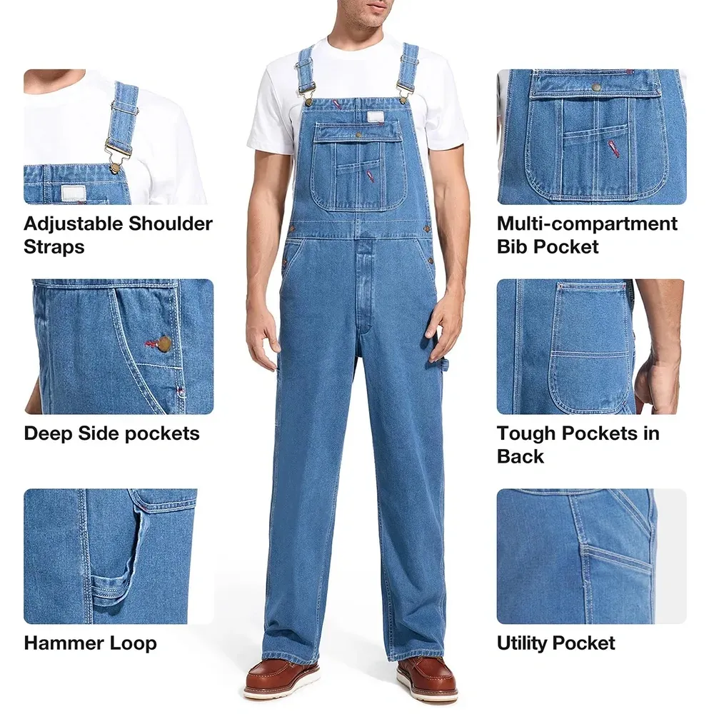 Mens Work Denim Bib Overalls