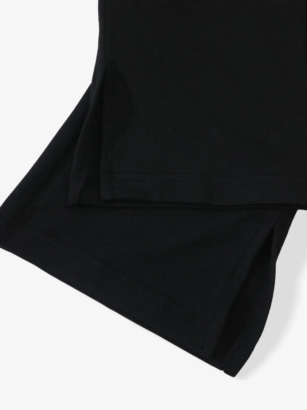 Women's Y2K Streetwear Black Capri Slim-Fit Pants, Active Pants With Side Slit Detail