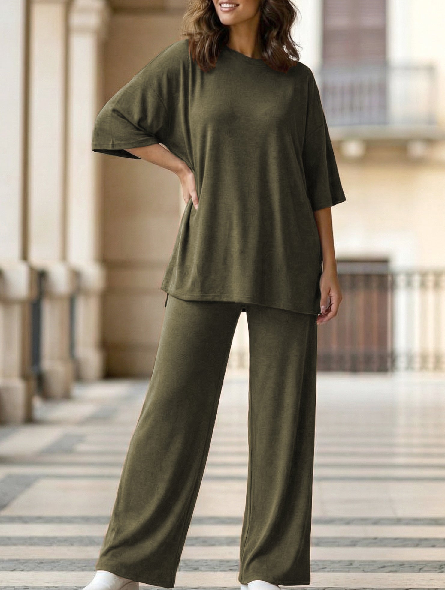 Loose Fit Casual Two Piece Set_CWSTB01013