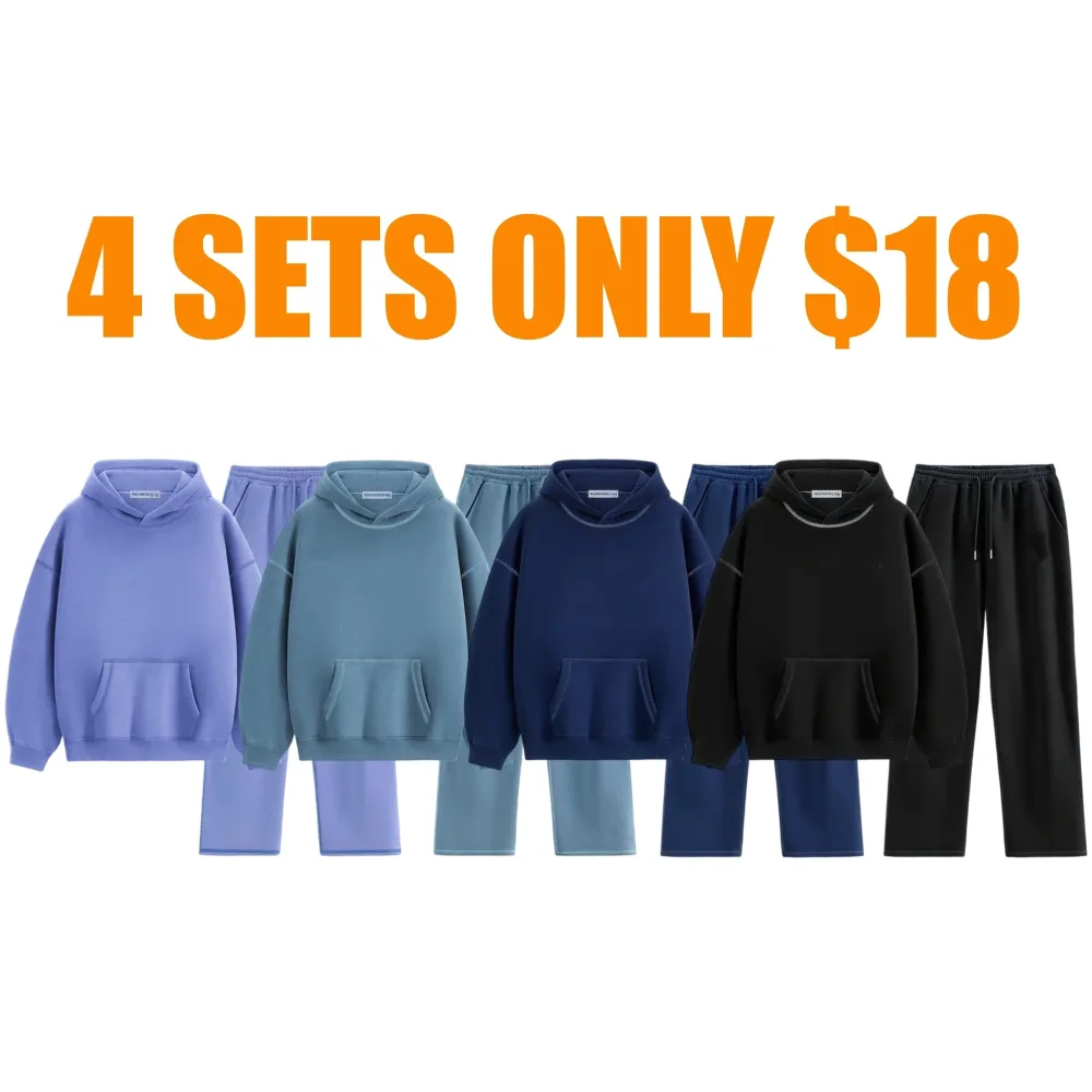 2 Piece Outfits Lounge Hoodie Sweatsuit Sets Unisex