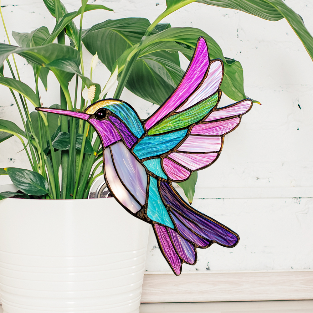 Stained Glass Kingfisher Suncatcher Decoration