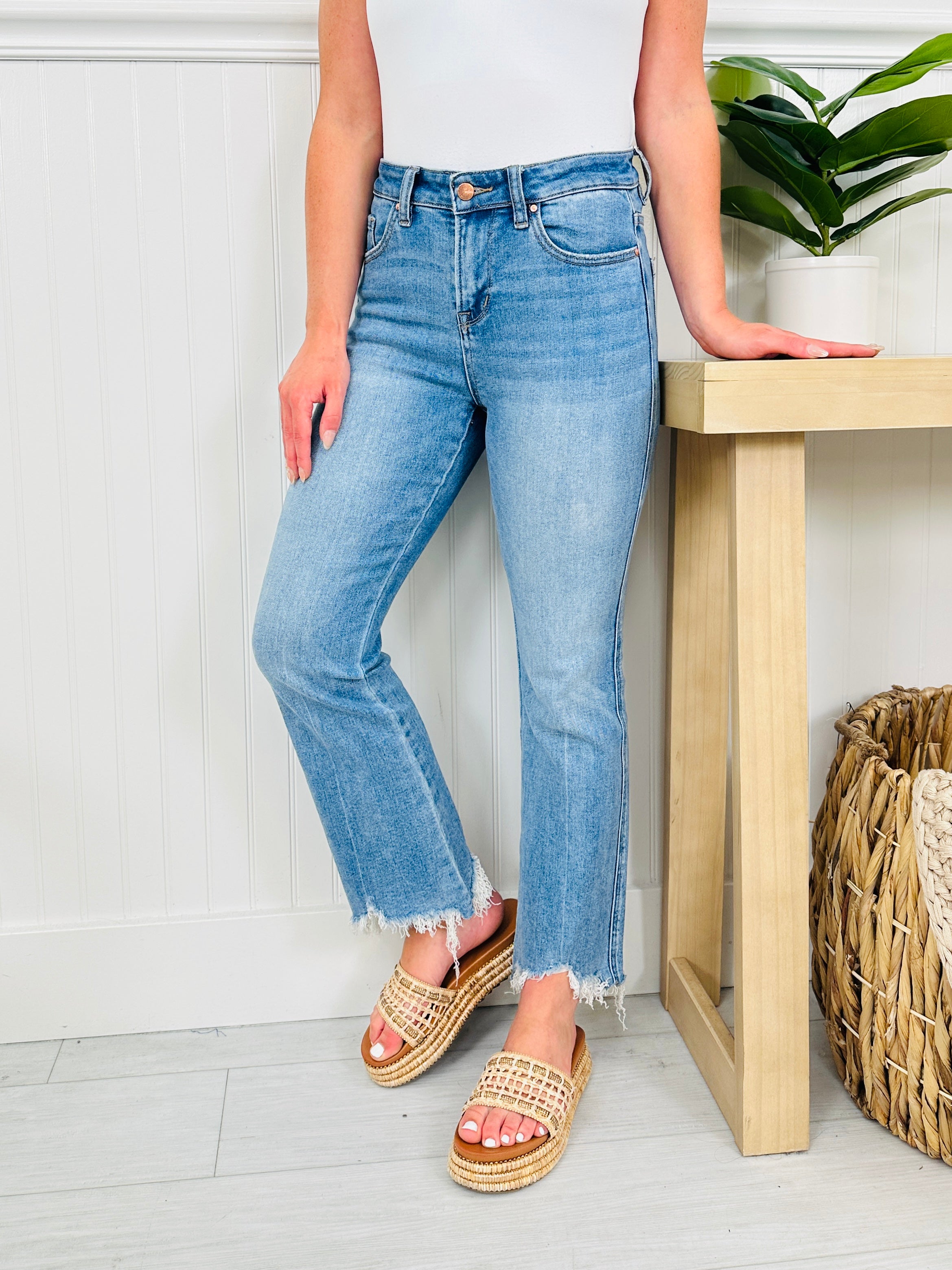 Kick Back And Relax Kick Flare Cropped Jeans in Reg/Curvy