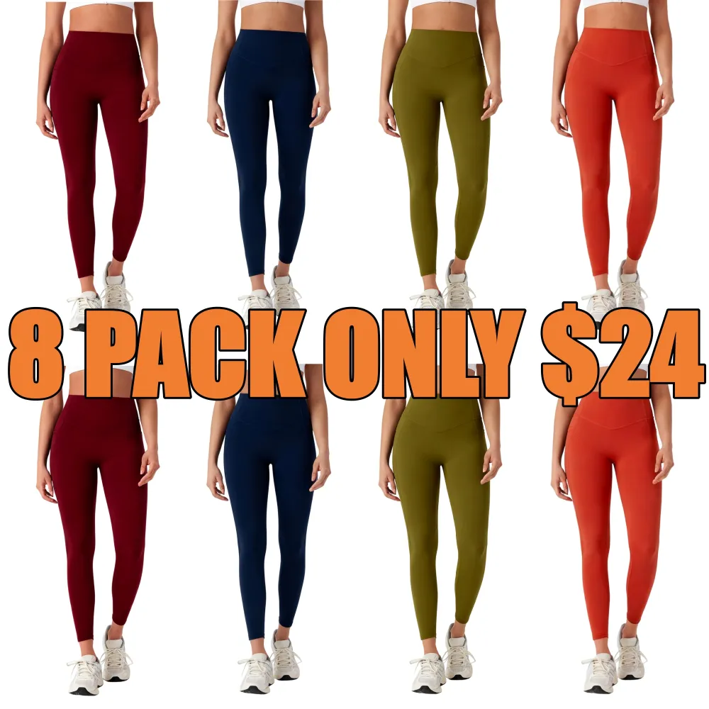 Leggings High-Waist Straight-Leg  Soft Gym Yoga Pants