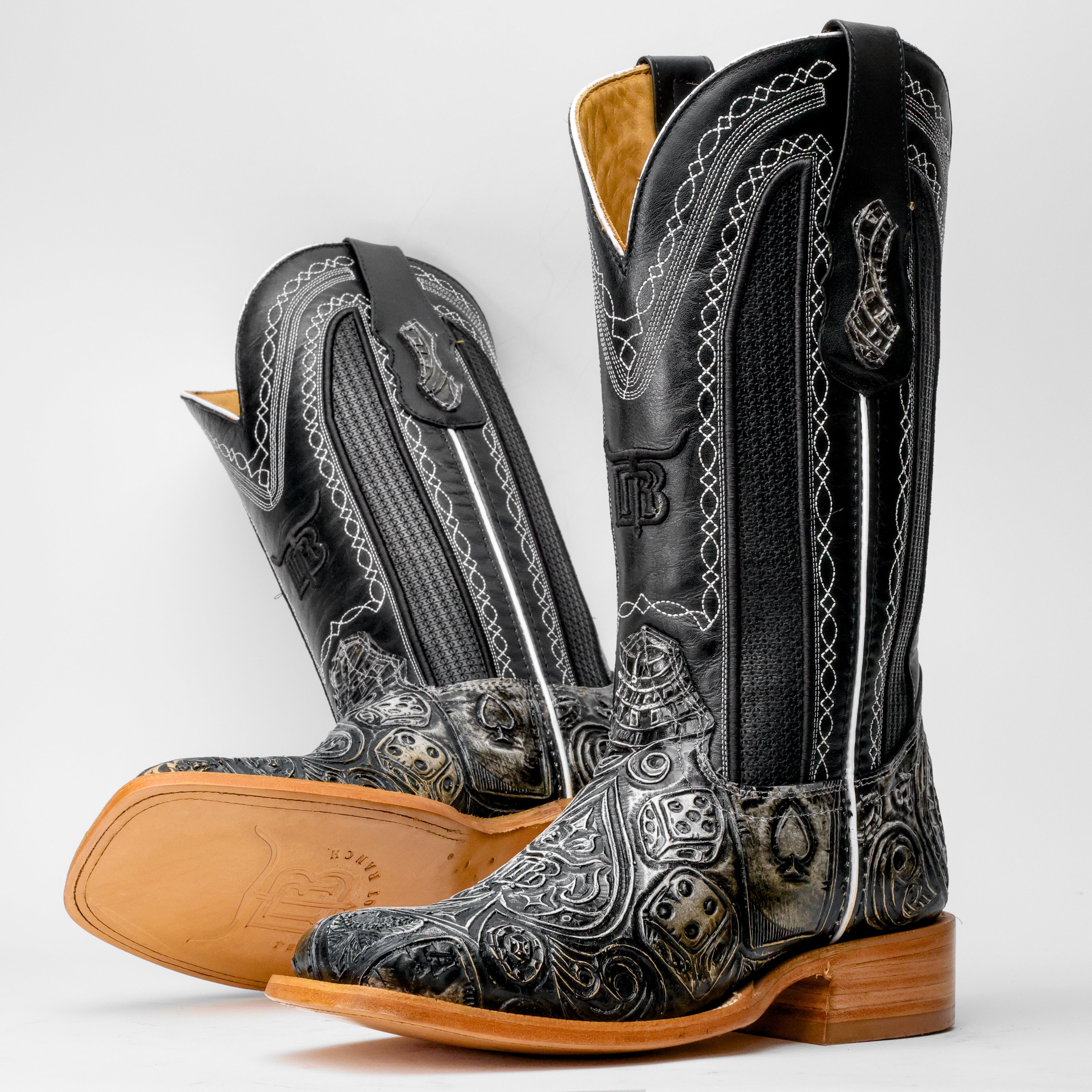 Ace Of Spades White/Black - Square Toe