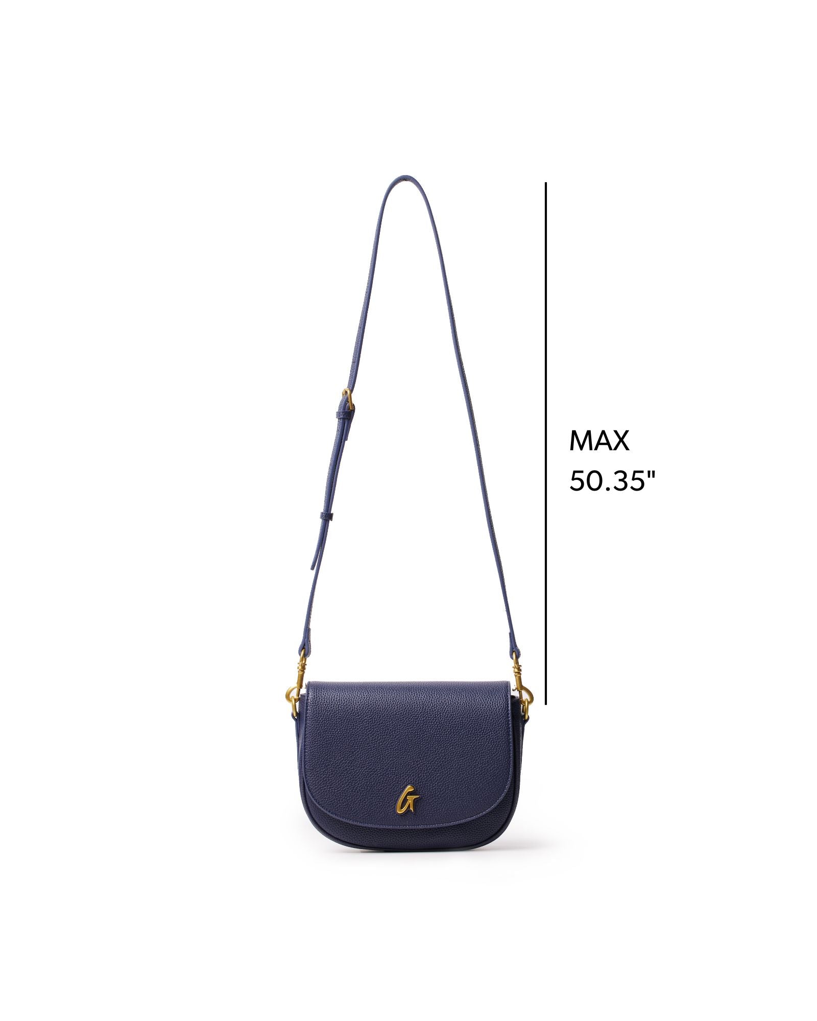 MEDIUM PEBBLE SHOULDER BAG - NAVY