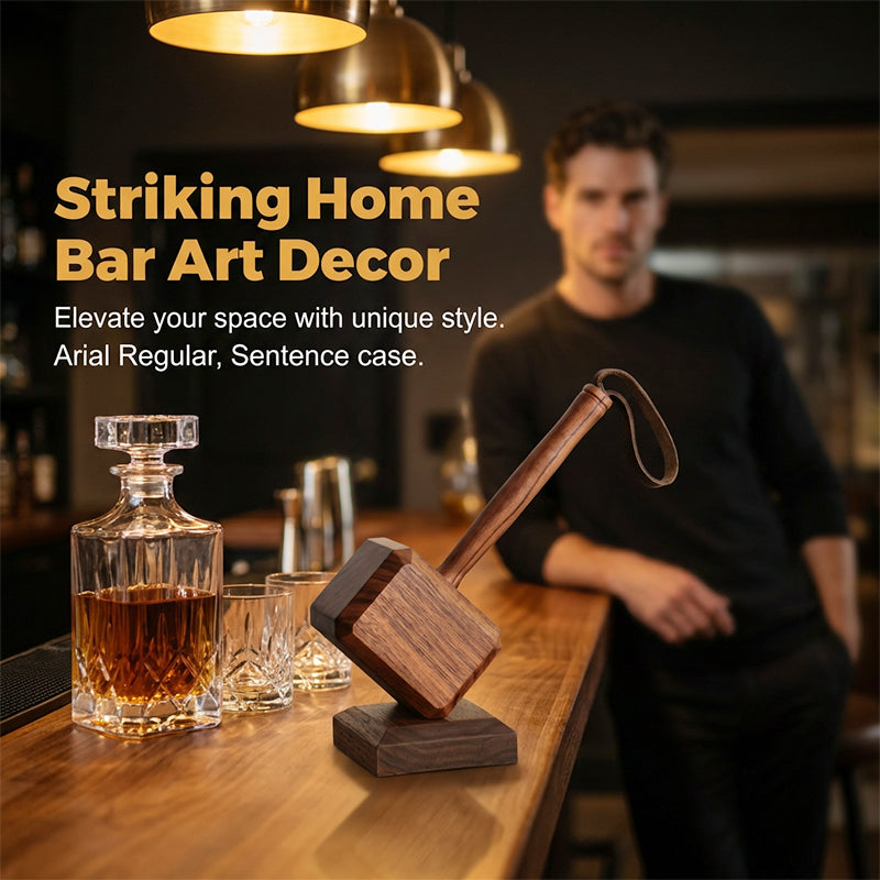 Creative Wooden Hammer Bottle Opener with Stand