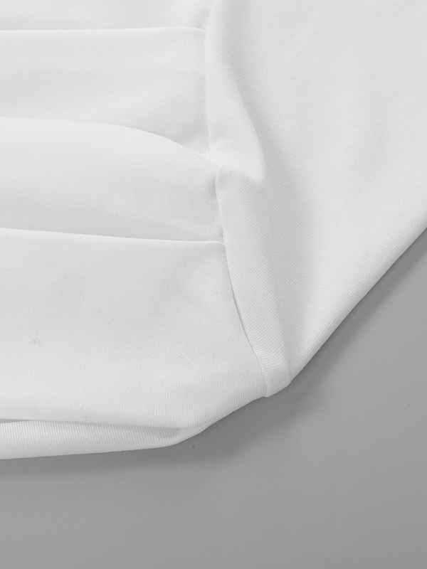 Pleated Solid Color Split-Joint Short Sleeves Skinny Boat Neck T-shirts