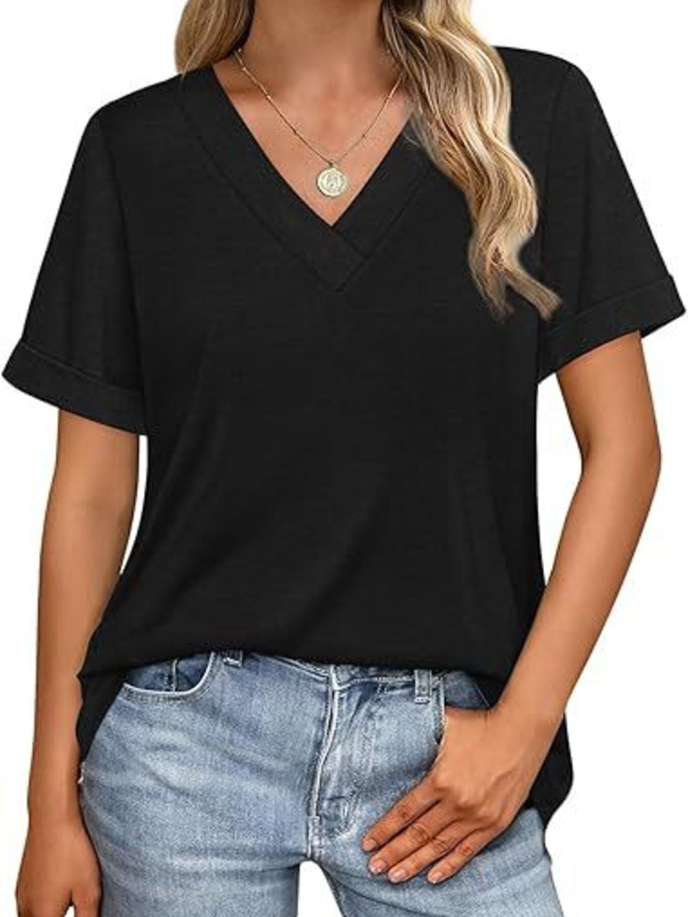 Casual V-Neck Short Sleeve T-Shirt