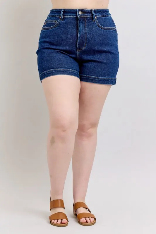 High Waist Tummy Control Denim Shorts