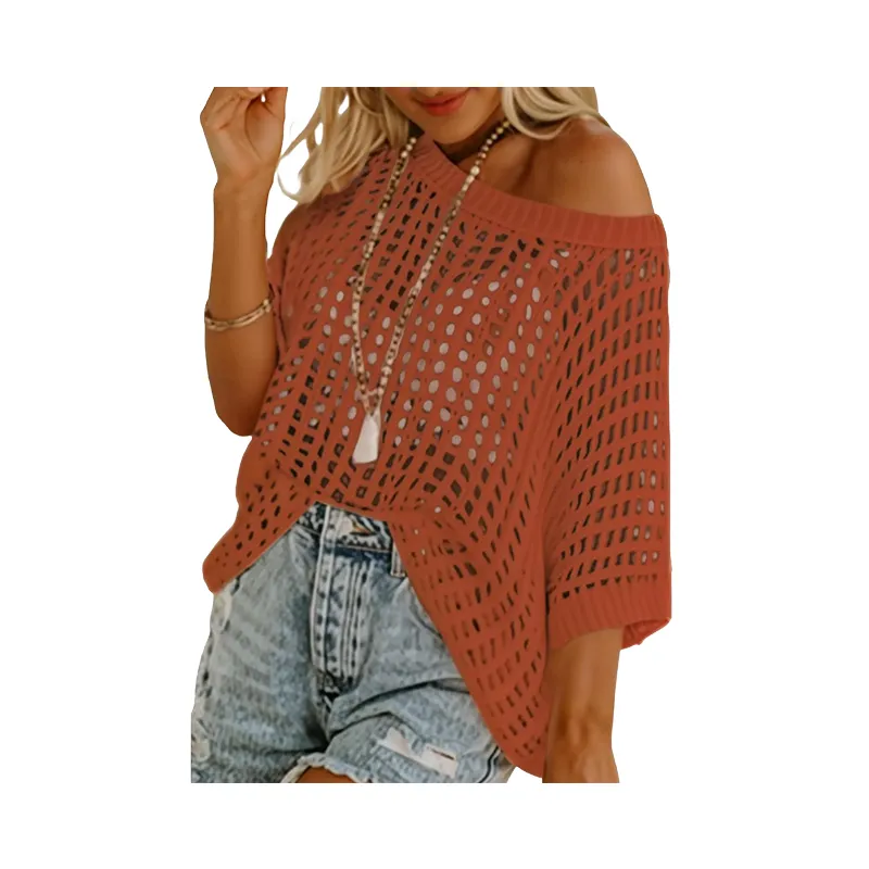 Women's Crochet Hollow-Out Beach Cover-Up & Casual Top