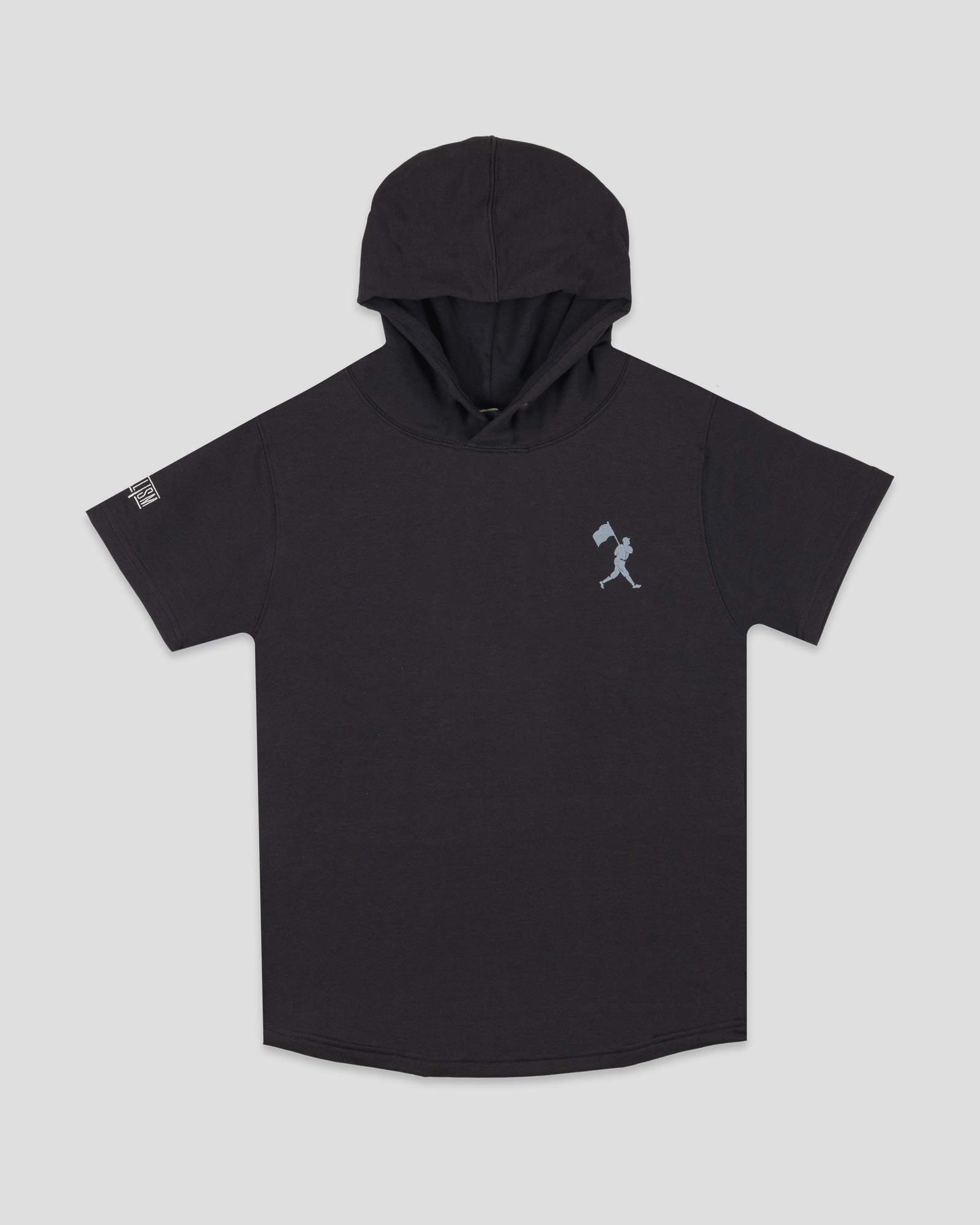 Flag Man Short Sleeve Hoodie (Black) - Youth