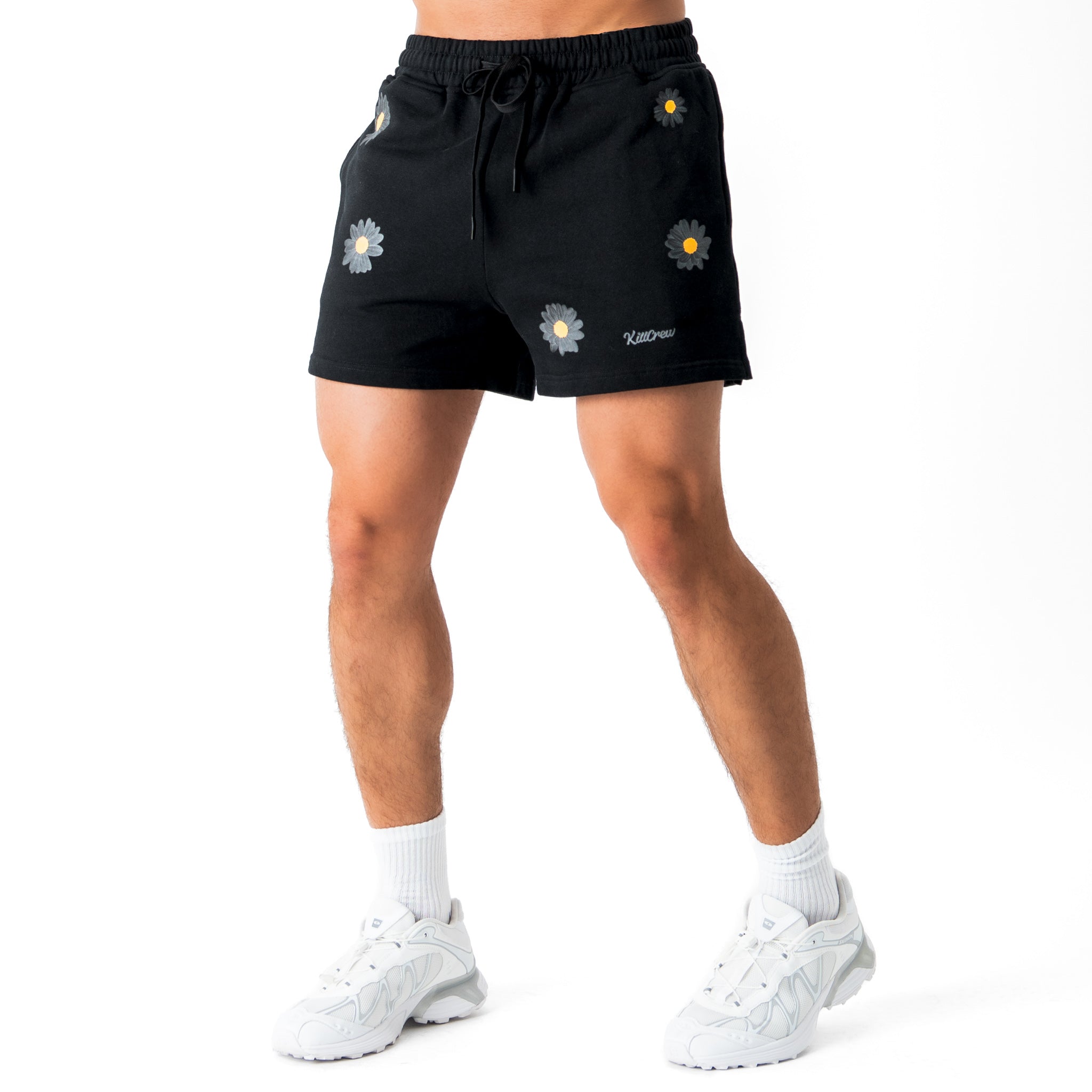 COTTON SHORTS (MID THIGH CUT) DAISY - BLACKOUT