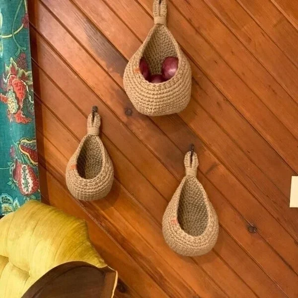 Hanging Wall Vegetable Fruit Baskets For Kitchen, Potato Garlic Onion Hanging