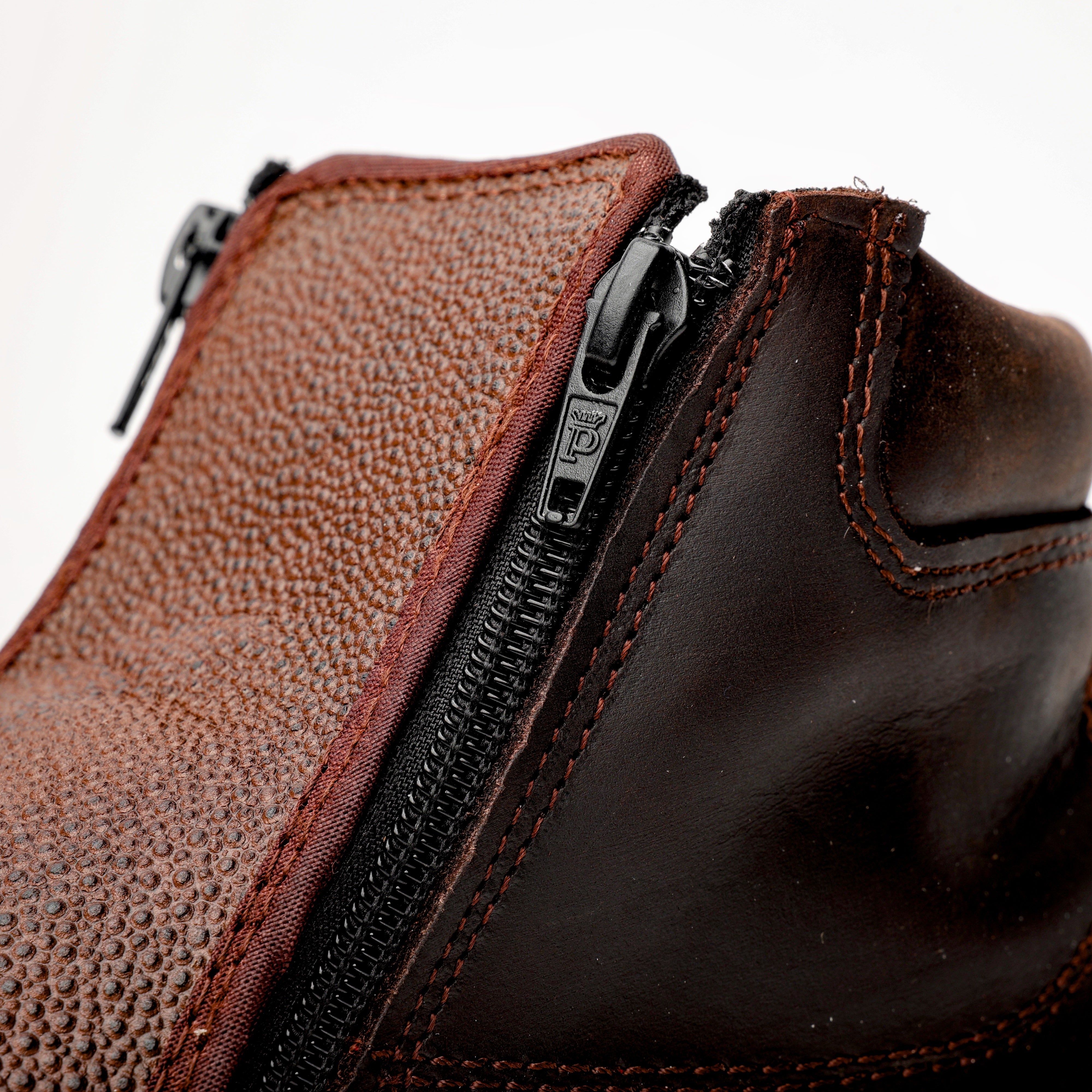 Brown Stingray Leather Botin With 3D Lightweight Soles - Square Toe