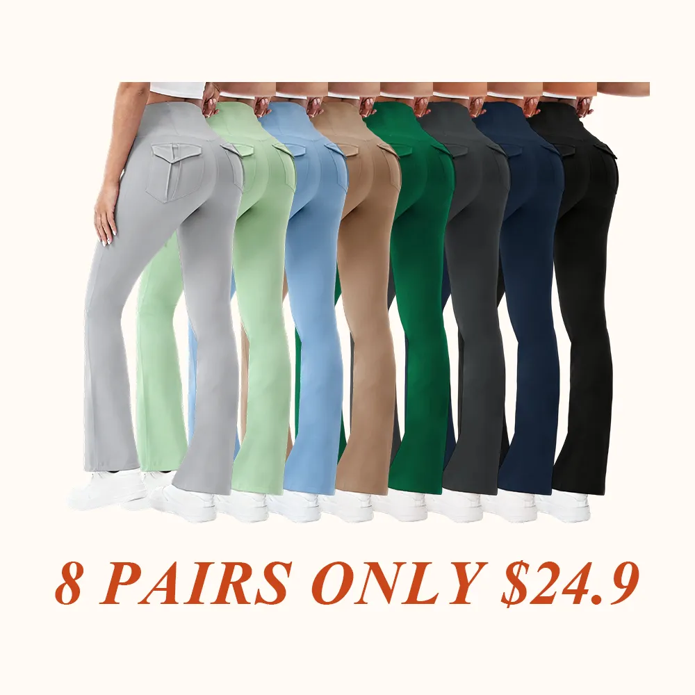 Women's Flared Leggings with Pockets Women's Flared Sweatpants Fitness Leggings