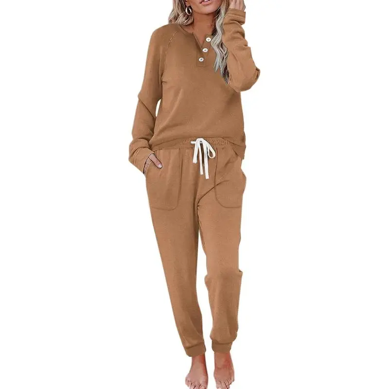 Two Piece Outfits for Women Lounge Sets Button Down Sweatshirt