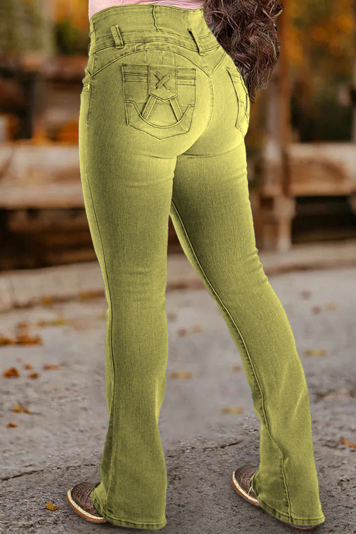 🔥High-Waist Button Fly Flare Jeans 7-Pack Only $24.99