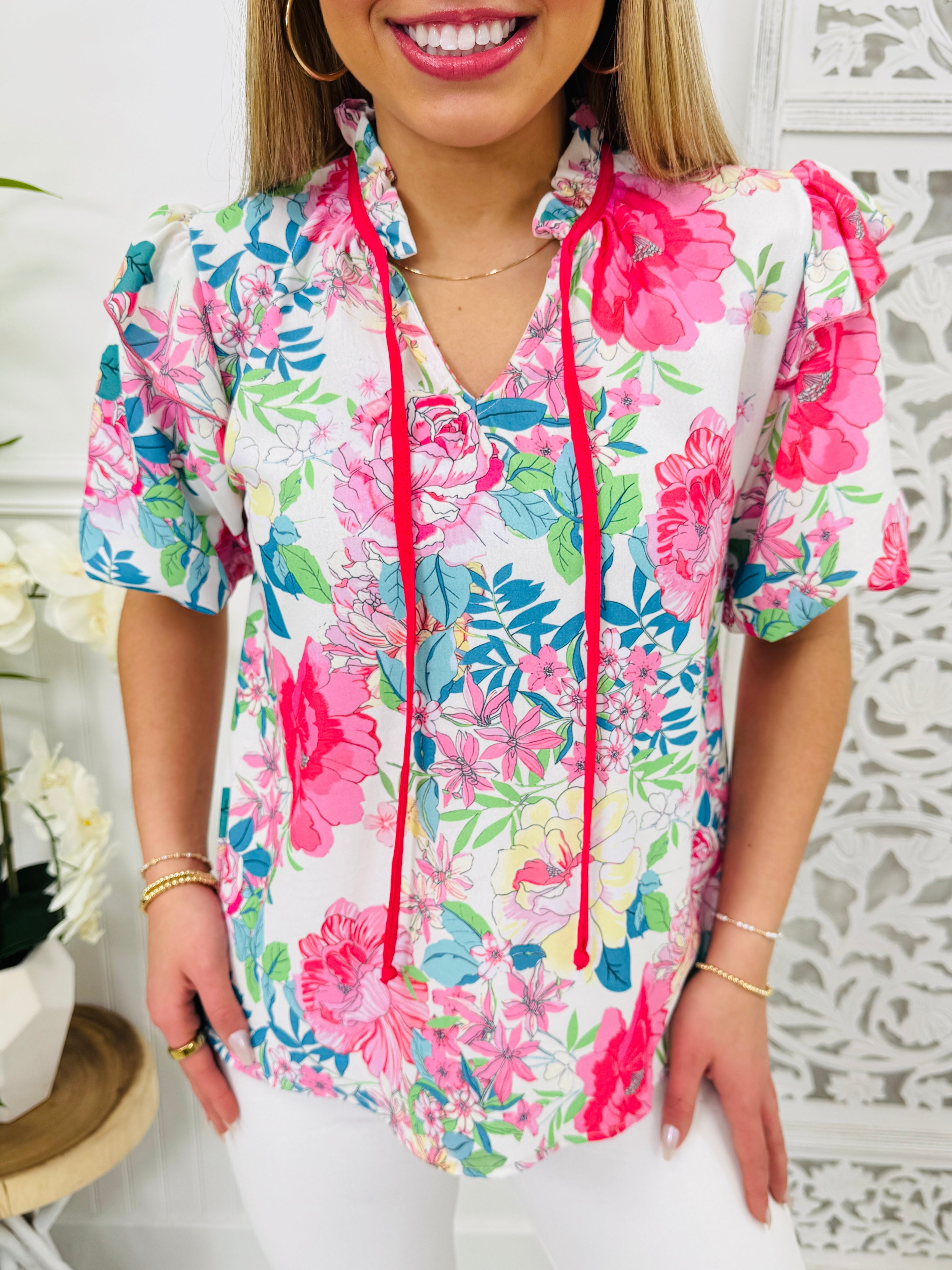 Tied With Blooms Top