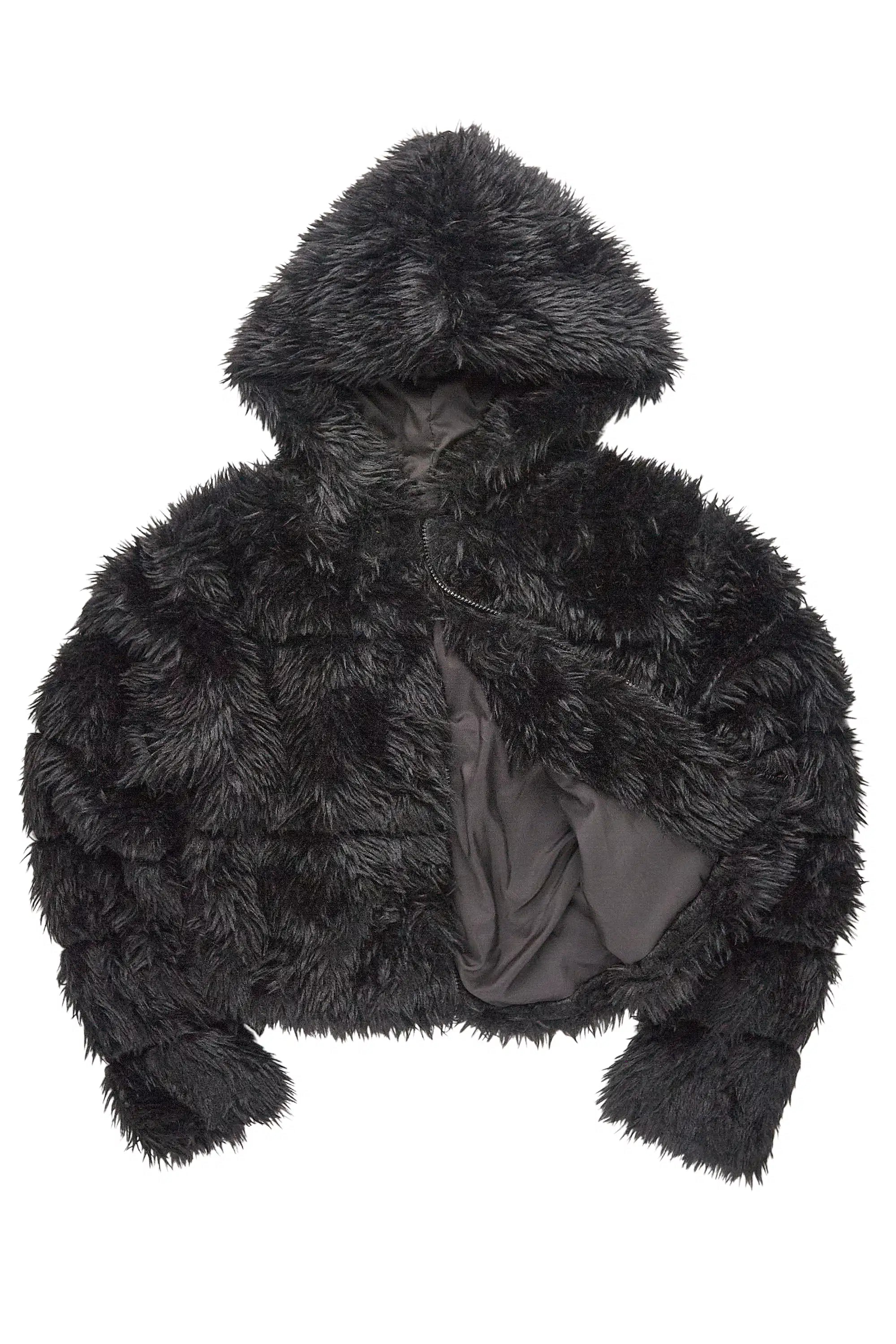 Kristin Black Fur Jacket