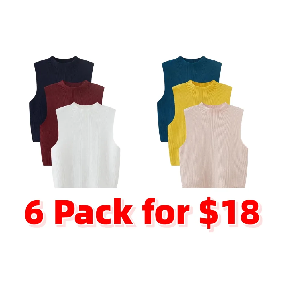 Women's Solid Round Neck Sweater Vest