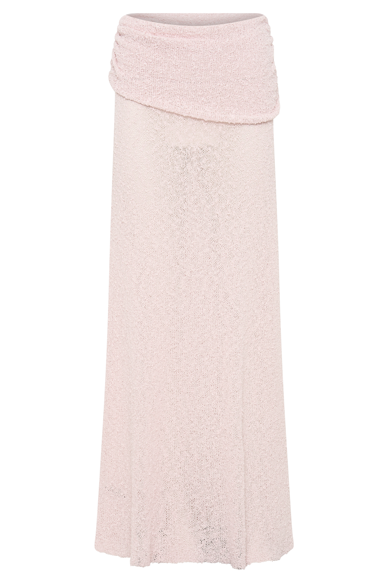 Rose Ruched Knit Maxi Skirt