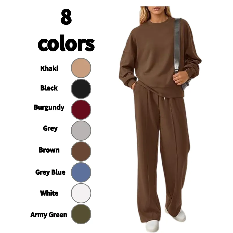 🔥Women's Long-Sleeved Sweatshirt and Wide-Leg Pants Set🔥