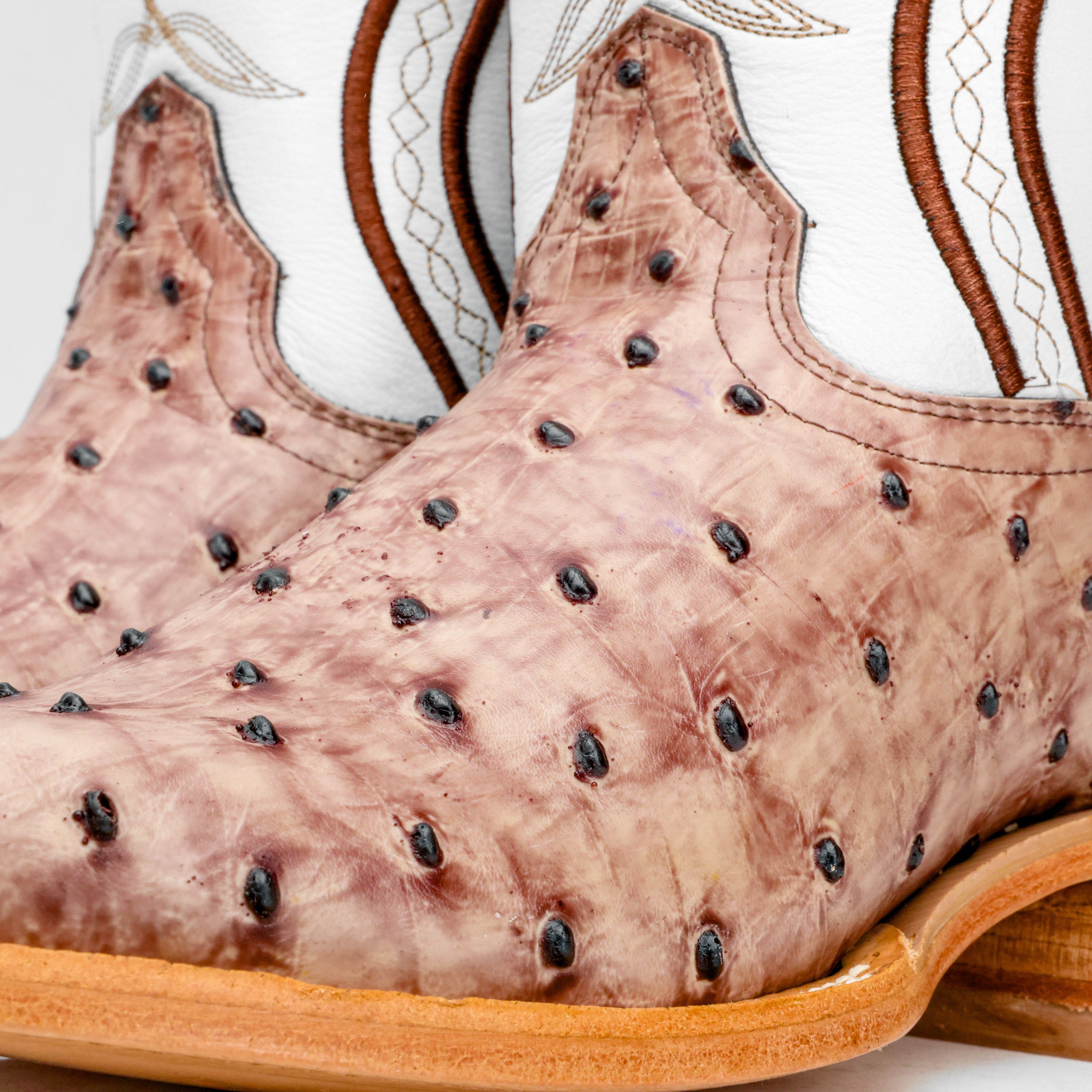 Orix Ostrich Leather Boots - Square Toe