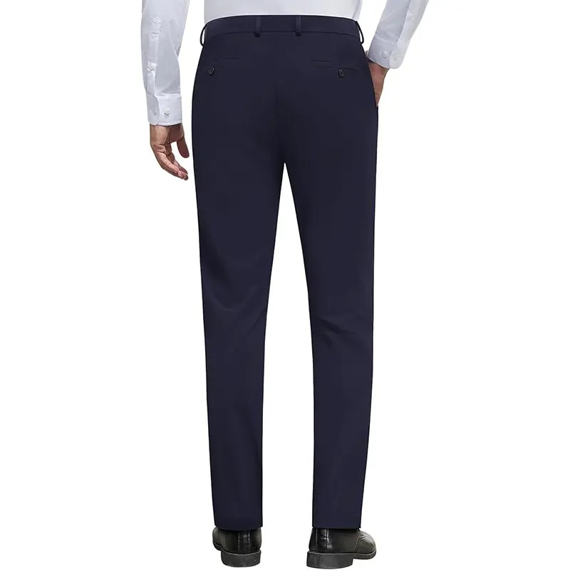 Men's Stretch Dress Pants No Iron Golf Pants Expandable Waist Flat Front Business Casual Pants