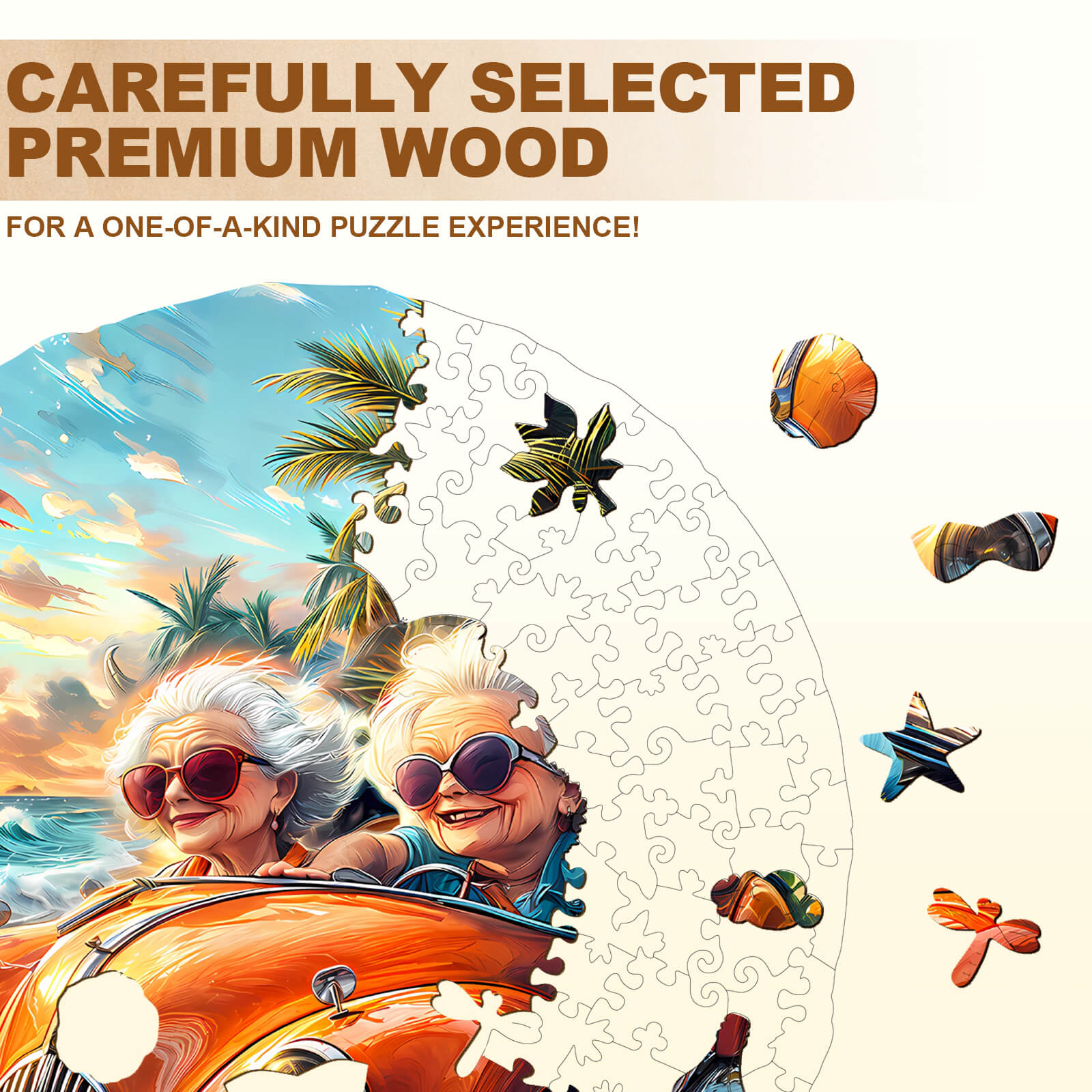 Happy grandma-2 Wooden Jigsaw Puzzle