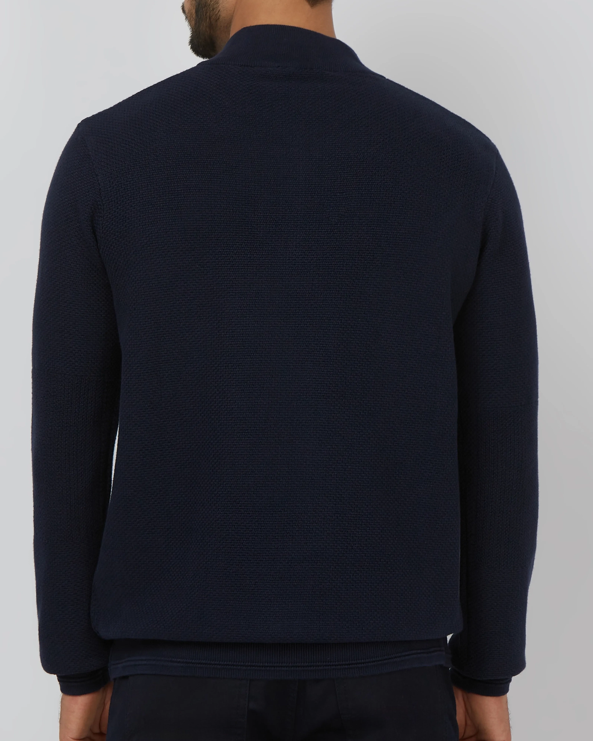 Comfortable Soft And Light-Skinned Slim Navy Sweater