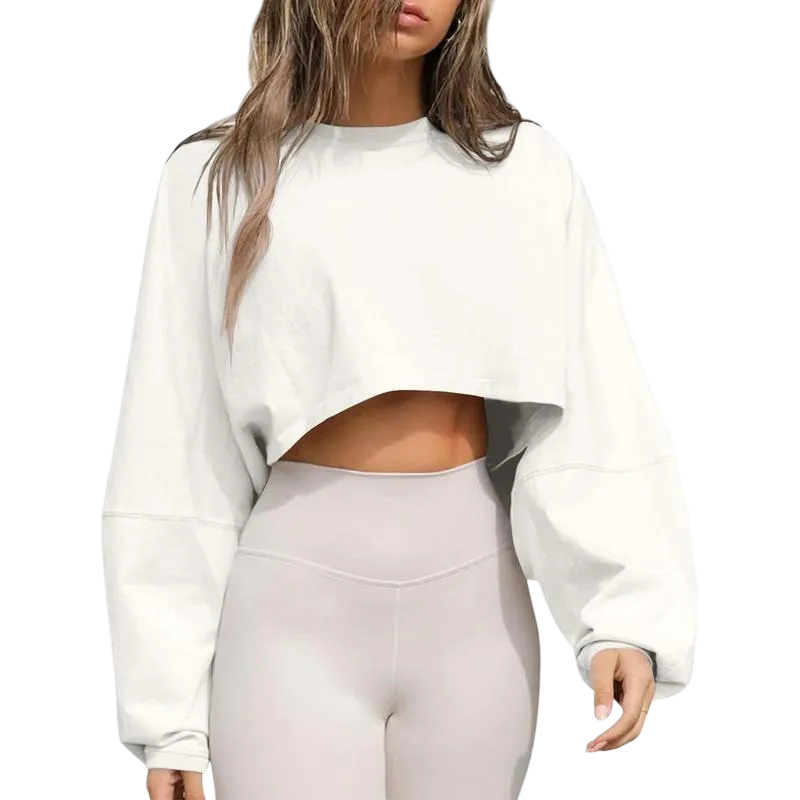 Womens Long Ballon Sleeve Sweatshirts Tops