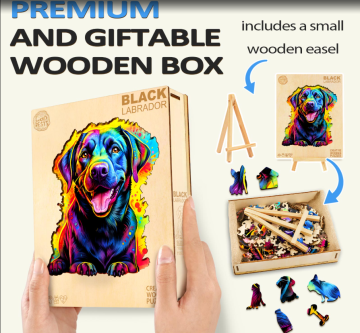 Black Labrador Wooden Jigsaw Puzzle