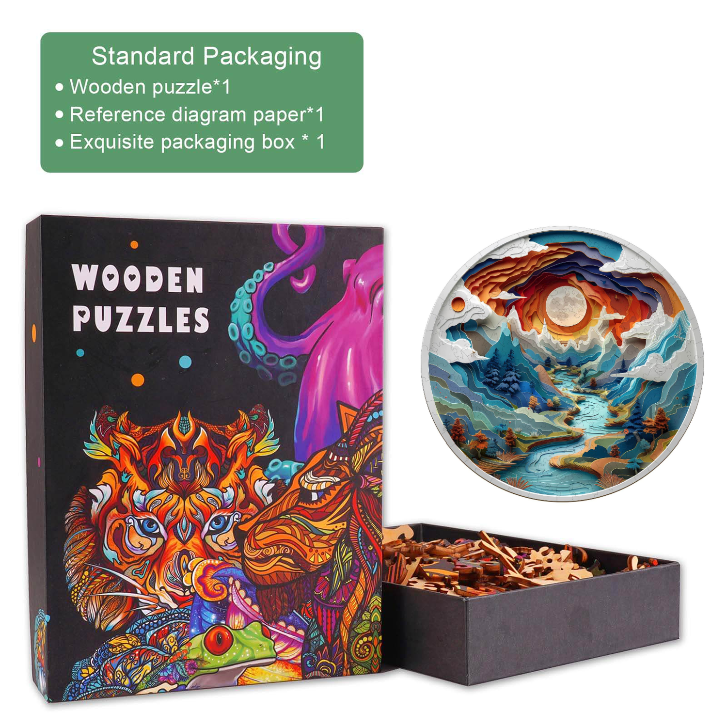 3D vision inside the cave-3 Wooden Jigsaw Puzzle