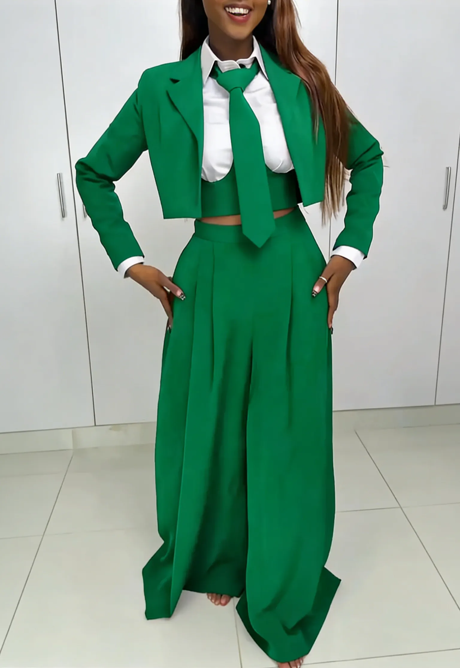 Women Temperament Commuting Three Piece Set