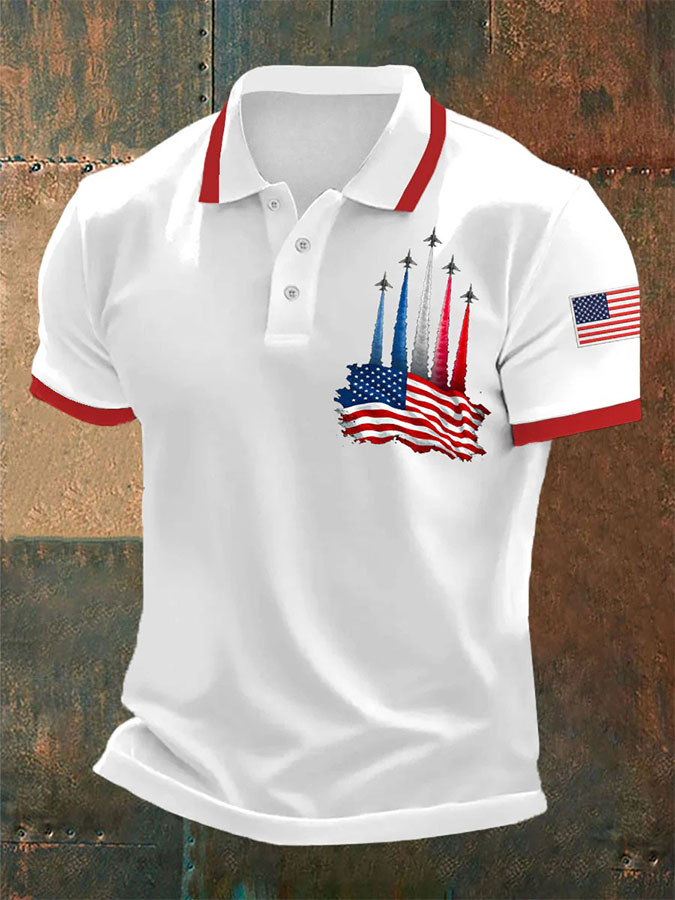 Men'S Retro Patriotic Independence Day 250Th Anniversary Polo Shirt