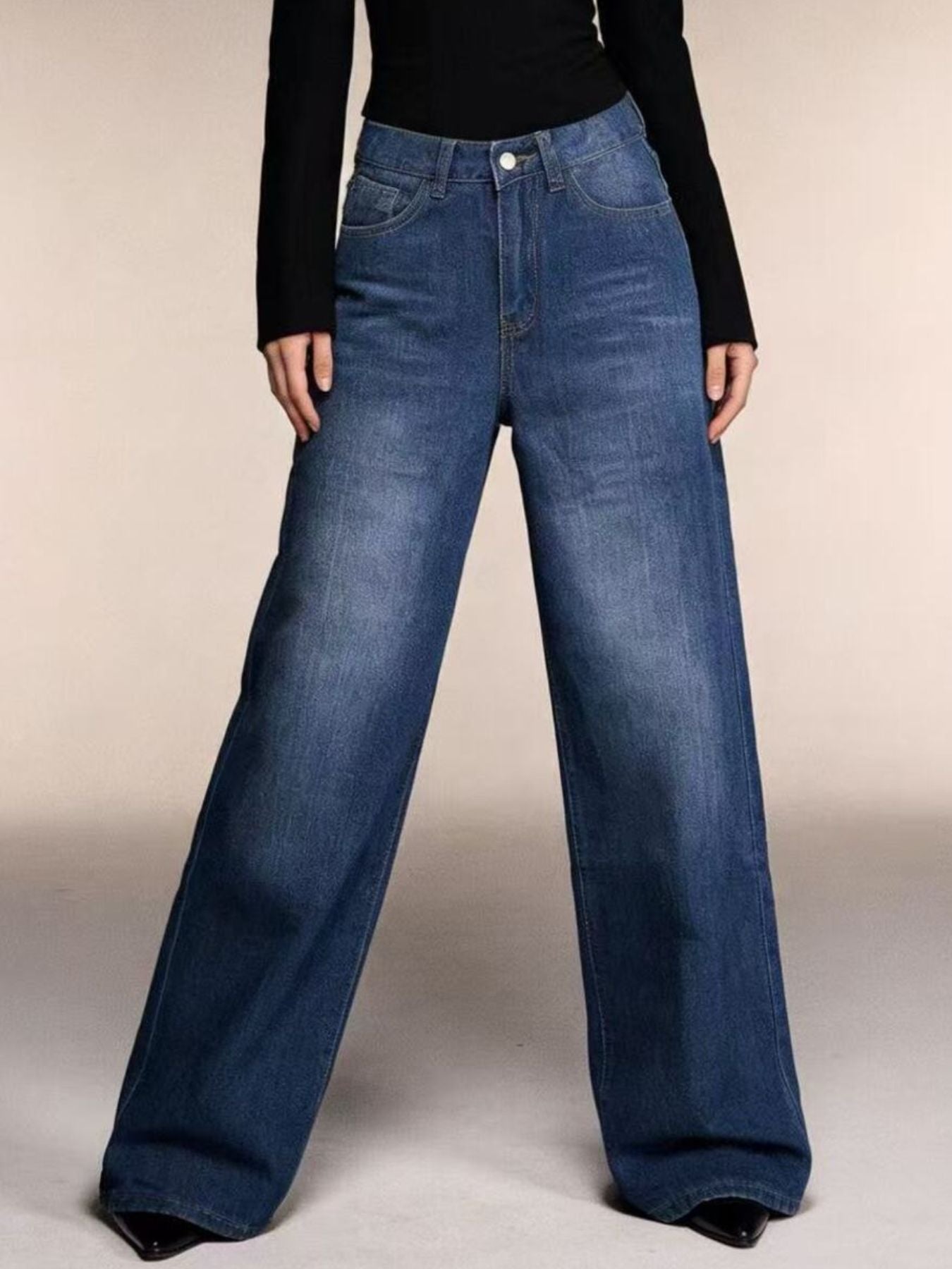 High-Waisted Wide Leg Jeans