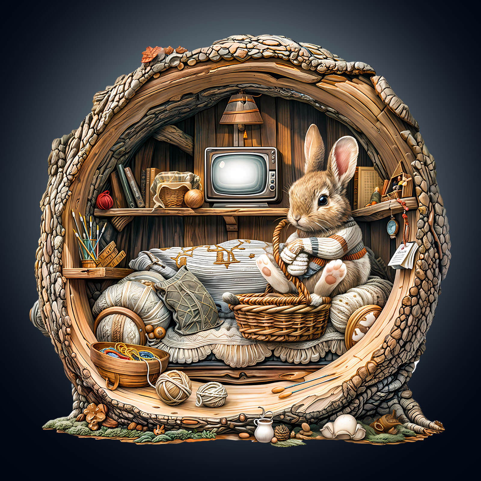 Tree Hole Rabbit Wooden Jigsaw Puzzle
