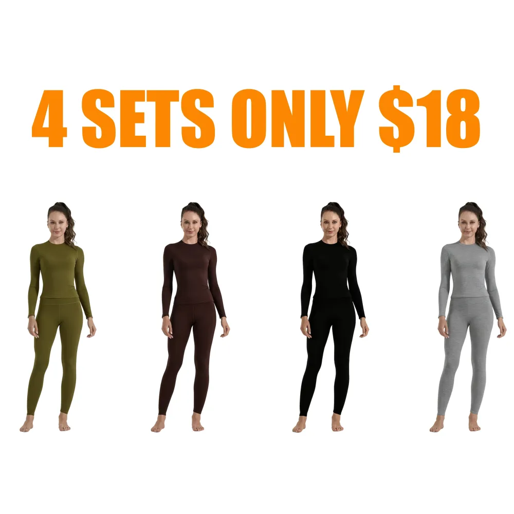 Women's Solid Long Sleeve Tee & High Waist Leggings Sportswear Set