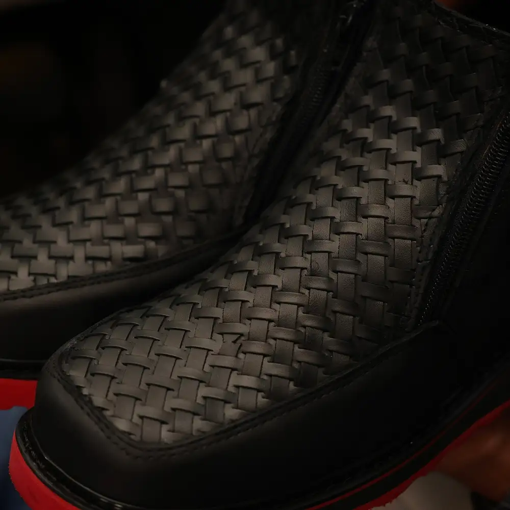 Black Basketweave Cowboy Shoes