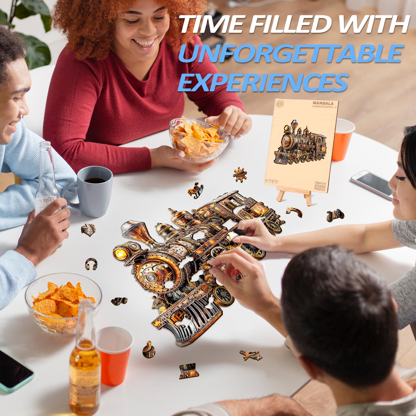 Mechanical Steam Train Wooden Jigsaw Puzzle