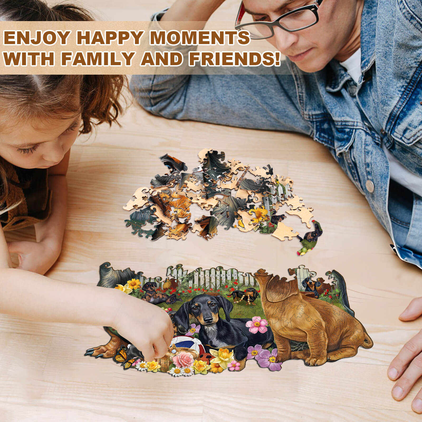 Puppy Garden Wooden Jigsaw Puzzle